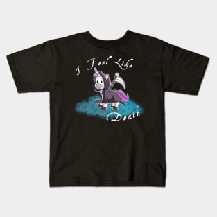 Grim Reaper Unicorn "I Feel like death" Kids T-Shirt